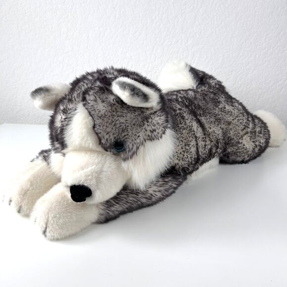 Aurora Other - Vintage Aurora Super Flopsies Mush 28" Husky Dog Gray Plush Blue Eyes 2008 Jumbo